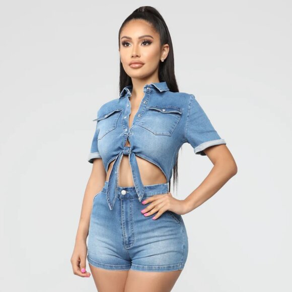 Desert Heart Denim Romper - Picture 1 of 2
